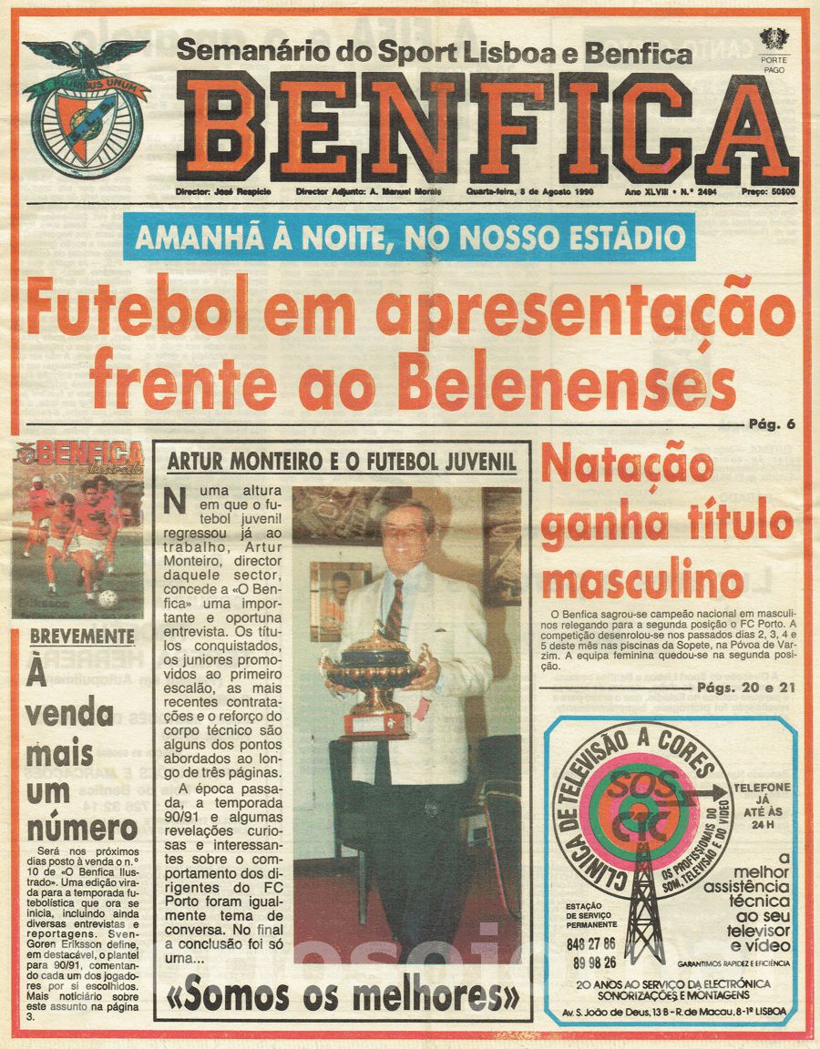 jornal o benfica 2494 1990-08-08